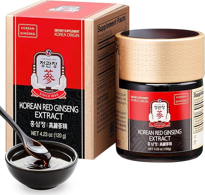 JUNG KWAN JANG Korean Red Ginseng Concentrated Extract 120g Premium Korean Ginseng Roots Immune System Booster Energy Stamina Antioxidants Healthy Memory Blood Circulation
