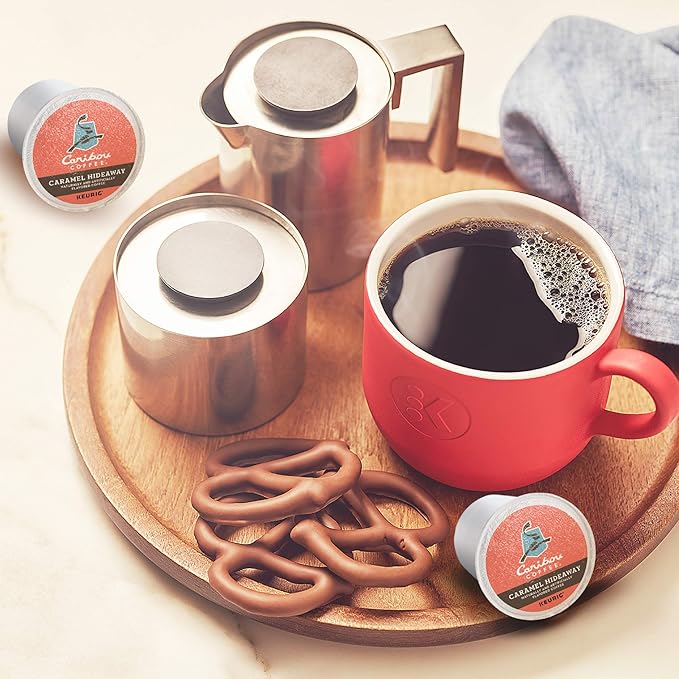 Caribou Coffee Caramel Hideaway Single-Serve Keurig K-Cup Pods Flavored Coffee 60 Count