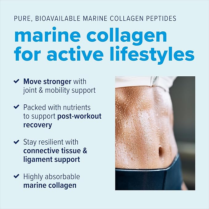 Just Bjorn Marine Collagen Peptides Powder On-The-Go Stick Packs - Collagen Powder for Women &amp Men - Skin Hair Nail &amp Joint Support - Hyaluronic Acid Vitamin C Amino Acids - Unflavored (10