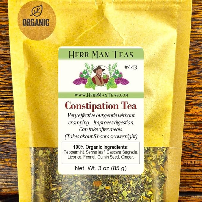 CONSTIPATION TEA – Bowel Regularity Gas &amp Bloating Support – Organic Loose Leaf – by Master Herbalist Khabir | Senna Leaf Cascara Sagrada &amp Fennel Seed