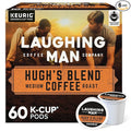 Laughing Man Hugh's Blend Keurig Single-Serve K-Cup Pods Medium Roast Coffee 60 Count (6 Packs of 10)