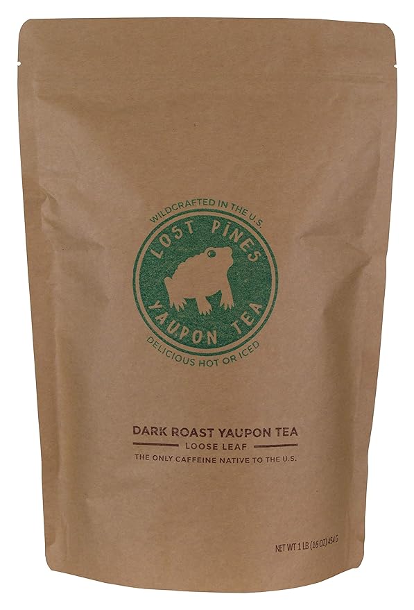 1LB (16oz) Dark Roast Yaupon Tea (loose leaf) - Lost Pines Yaupon Tea - Sustainably wild harvested yaupon the only caffeinated plant native to North America.