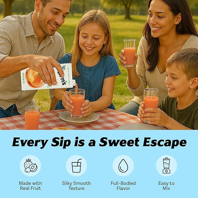 Kern’s Apricot Nectar Juice - Made with Fresh Fruit Puree &amp Apricot Juice Concentrate for Smoothie Mix Cocktail Mixers Kids Drink &amp Beverages - 64oz 8 Pack Carton