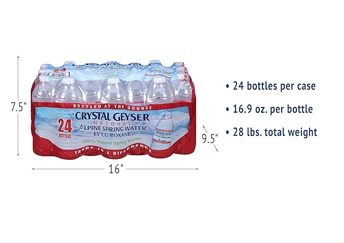 CRYSTAL GEYSER SINCE 1977 Pallet Of 84 Cases Of Alpine 100% Natural Spring Water 24 16.9oz bottlesper Case Bottled at The Source Clear (CGW24514PL)