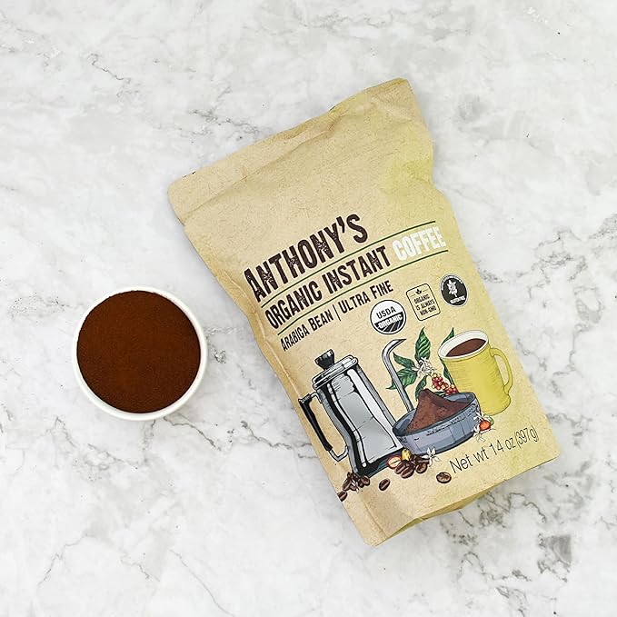 Anthony's Organic Instant Coffee14oz Ultra Fine Microground Gluten Free Arabica Non GMO