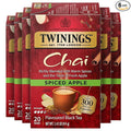 Twinings Spiced Apple Chai Black Tea Individually Wrapped Bags 20 Count (Pack of 6) Sweet Savoury Spices Caffeinated Enjoy Hot or Iced 120 Teabags
