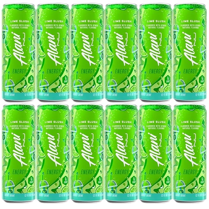 Alani Lime Slush Energy Drink Sugar Free Low Calorie Energy Drinks - 12 fl oz Cans