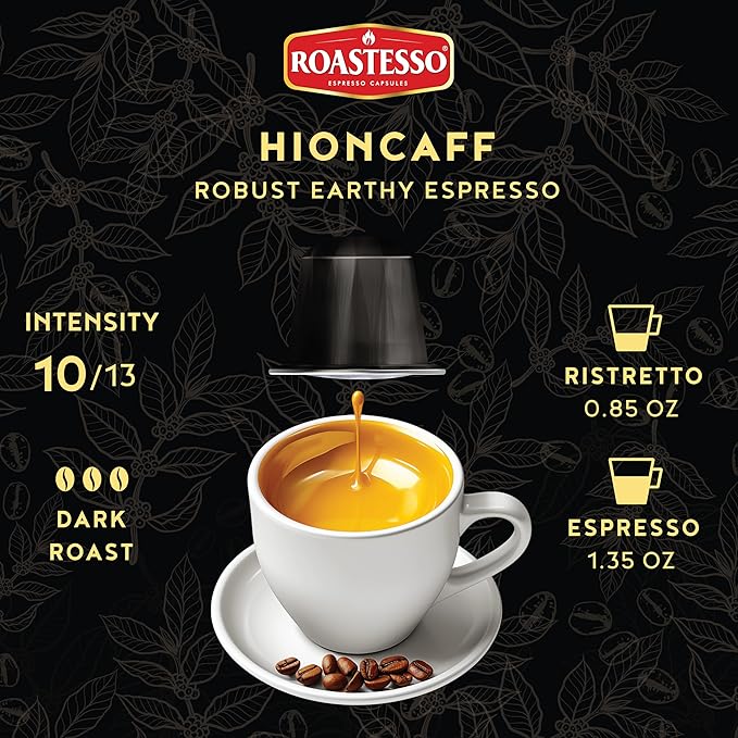 Roastesso Aluminum Espresso Capsules Variety Pack Blend Compatible with Nespresso Original Machines Medium to Dark Roast Intensity 8-13 Ristretto Recyclable Coffee Pods Packed in USA (40 Count)