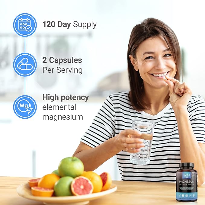 Nested Naturals Luna Sleep Aid &amp Magnesium Glycinate Chelate for Sleep Relaxation &amp Recovery (180 Capsules)