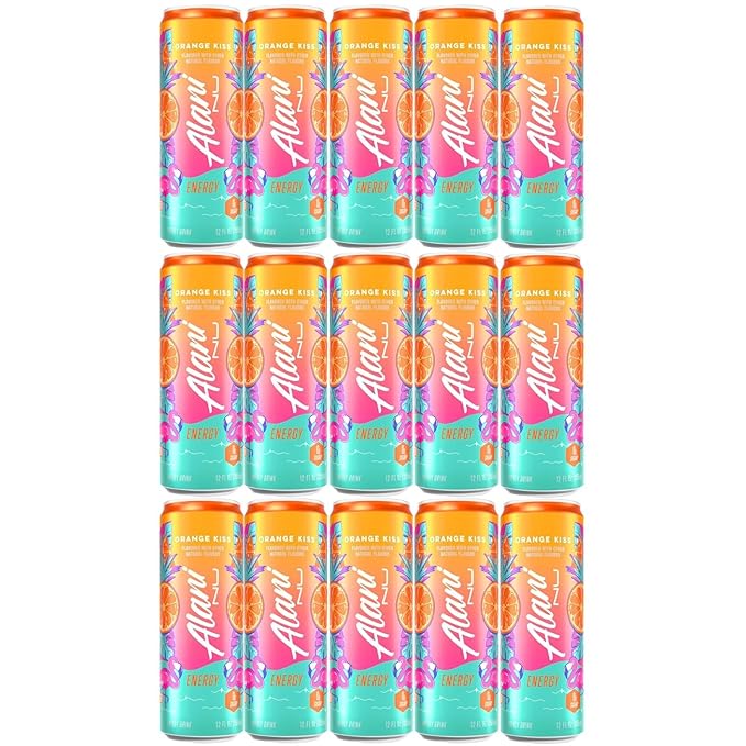 Generic Alani. Nu Energy Drink ORANGE | (Pack Of 15) | Sugar Free Low Calorie Energy Drinks | 200mg Caffeine | Zero Sugar | 10 Calories | 12 Fl Oz Cans - By The Munchie Mix
