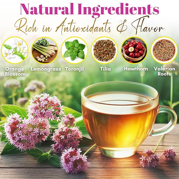 Me Vale Madre Herbal Calming Tea Pack of 2 – 100% Natural Relaxation &amp Stress Relief Blend – Helps Soothe Nerves Ease Tension and Support Better Sleep – 60 Tea Bags Total