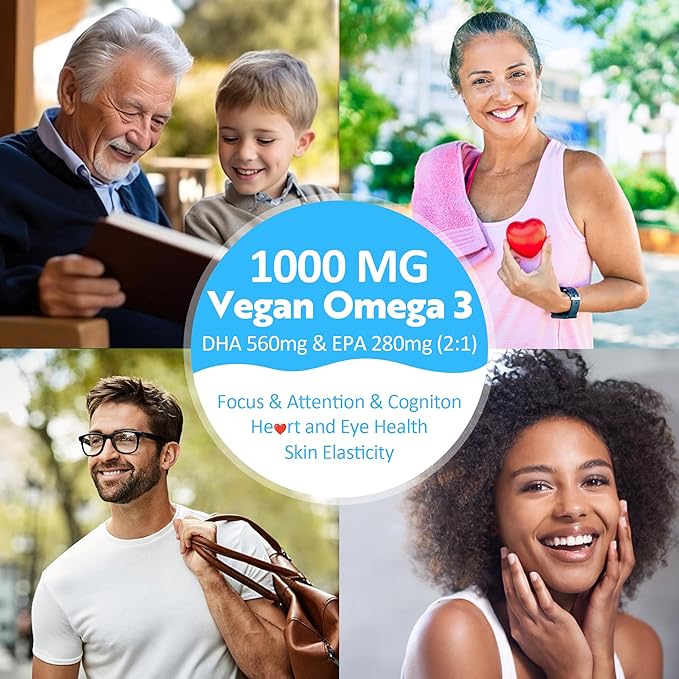 Vegan Omega 3 Gummies 1 Pack+ GABA Gummies Sugar Free 2 Pack