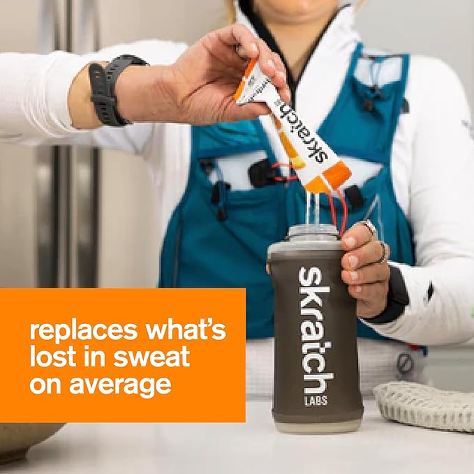 Skratch Labs Hydration Sports Drink Mix Packets – Real‑Fruit Electrolyte Powder for Fast Hydration &amp Endurance | Orange | 20 Pack | Vegan Non‑GMO Clean Ingredients