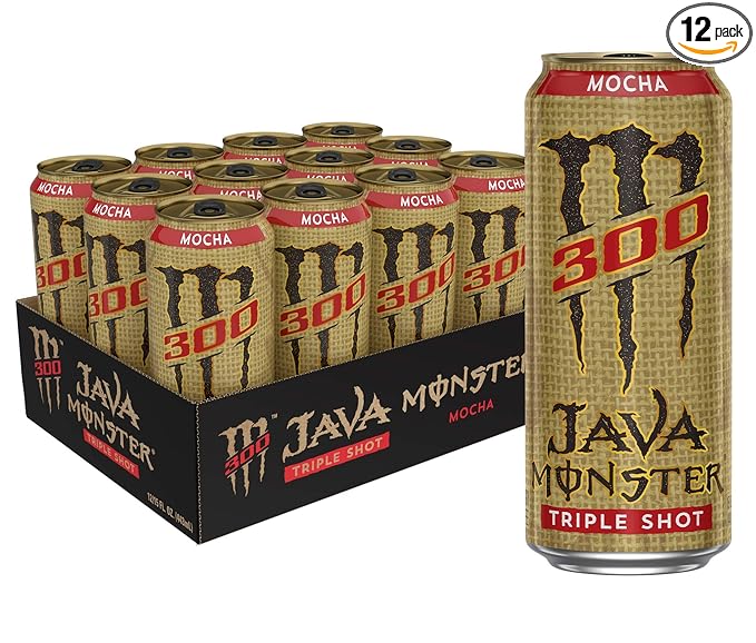 Monster Energy Java 300 Triple Shot Robust Coffee + Cream 15 Fl Oz | Pack of 12