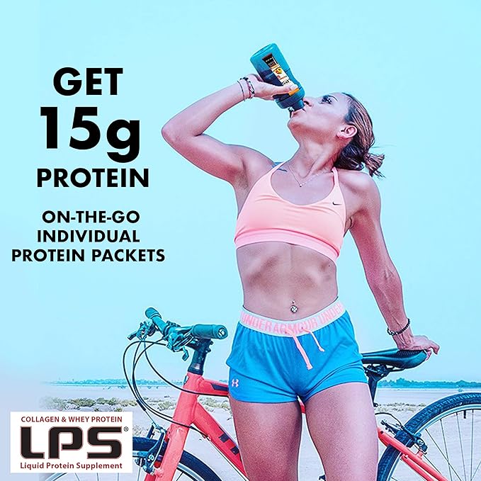 Nutritional Designs LPS Liquid Collagen &amp Whey Protein Supplement - Non-GMO Drink Sugar-Free - Promotes Healthy Skin &amp Hair for Men &amp Women Grape Single Serve (100 Packets)