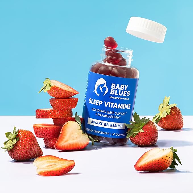Baby Blues: Sleep Vitamins for Moms - 5mg Melatonin Strawberry Flavored Gummies