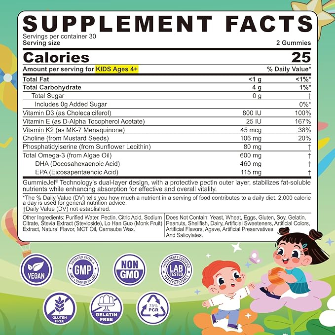 Kids Omega-3 Gummies 1 Pack Kids Sleep Gummies - Magnesium Glycinate 2pack
