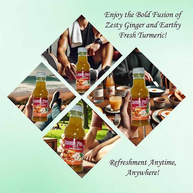 Chef K Inc. | Ginger Punch with Fresh Turmeric | ImmuneBoosting Family Size | 64 oz 4 Pack