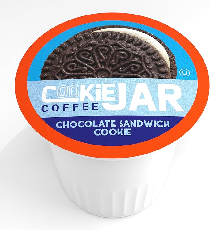 Cookie Jar Sandwich Cookie Coffee Pods 40 Single-Serve Pods Compatible with Keurig K Cup Brewers Convenient Brewing Smooth Aroma