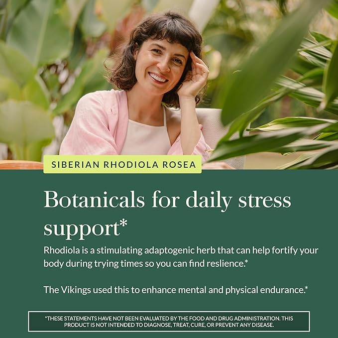 Gaia Herbs Rhodiola Rosea - Stress Support Supplement Traditionally for Supporting Healthy Stamina &amp Endurance - with Siberian Rhodiola Root Extract* - 120 Vegan Liquid Phyto-Caps (120 Servings)