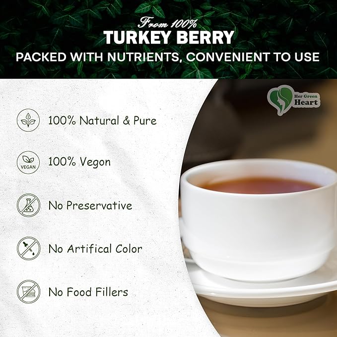 Turkey Berry Leaves - 100% Pure Dried Organic Leaves for Cooking Herbal Use and Natural Recipes