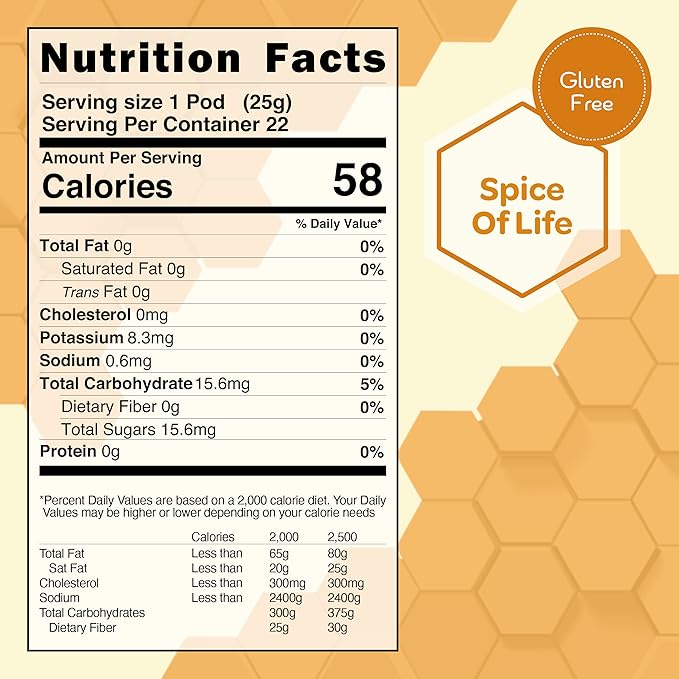 True Honey Chai Tea Pods - All Natural Organic Cinnamon Clove Coriander Anise and Fennel - 22 Count