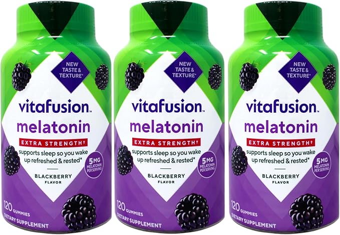 Vitafusion Extra Strength Melatonin 5mg 120 Gummies (Pack of 3)