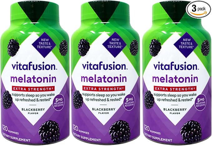 Vitafusion Extra Strength Melatonin 5mg 120 Gummies (Pack of 3)