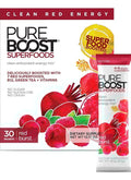 Pureboost Superfoods Clean Energy Booster Refreshing Energy Drink Mix with 7 Organic Red Superfoods Beet Hibiscus Pomegranate and Vitamins. Sugar-Free No Sucralose (Red Burst 30 Count)