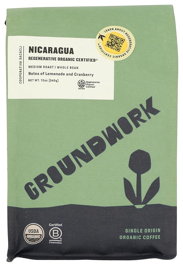 GROUNDWORK COFFEE CO Organic Nicaragua Medium Roast Coffee 12 OZ