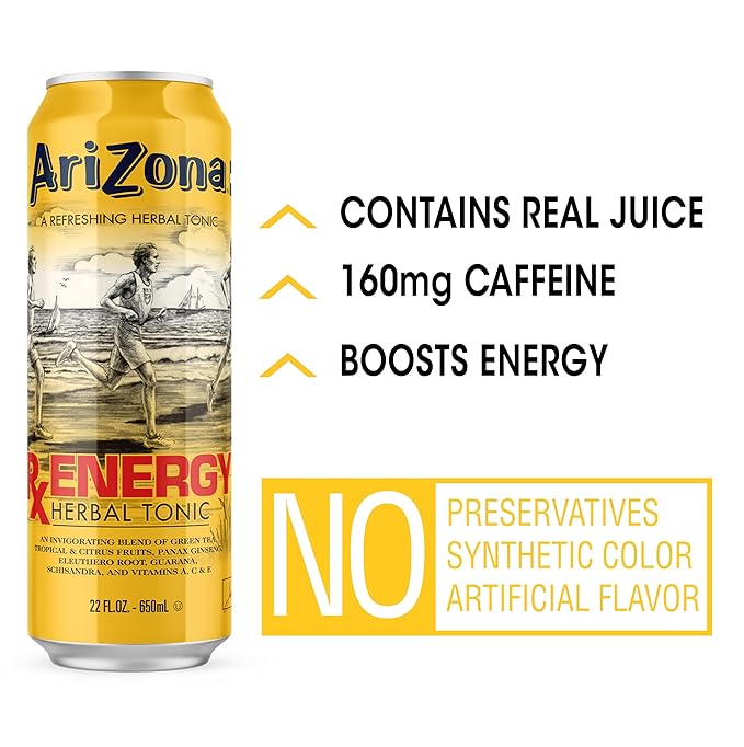 AriZona Rx Energy - Big Can 22 Fl Oz (Pack of 24)