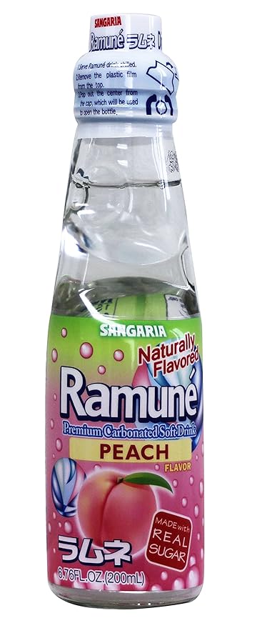 Sangaria Ramune 6.76 Fluid Ounce (Peach 6 Bottles)
