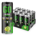 Jocko GO Energy Drink - Keto Vitamin B12 Vitamin B6 Electrolytes L Theanine Magnesium- Energy Boost Sugar Free Nootropic Monk Fruit Blend - 12 Pack (Lemon Lime)