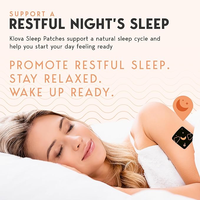 Klova Melatonin-Free Sleep Patches for Adults | Natural Sleep Aid with Ashwagandha Valerian GABA &amp L-Theanine | Fall Asleep Faster Stay Asleep Longer &amp Wake Refreshed | 28 Patches