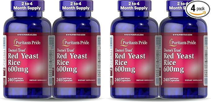 Puritan's Pride Doctors Trust® Red Yeast Rice 600mgDietary Supplement240 Rapid Release Capsules(Pack of 4)