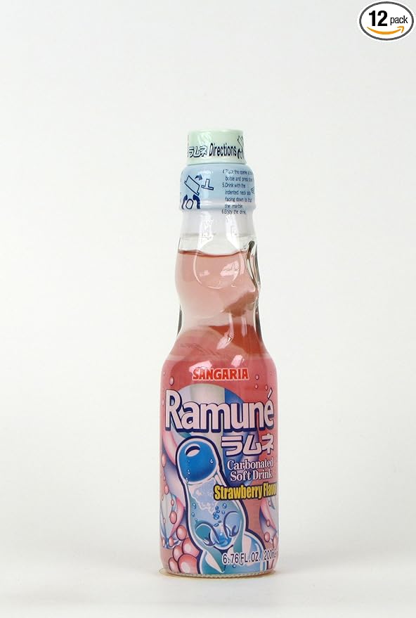 Ramune Strawberry (12 bottles)