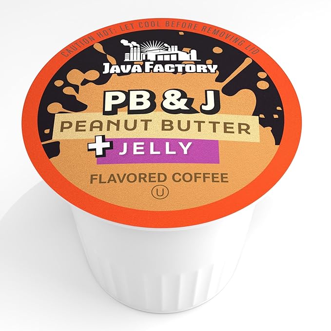 Java Factory Flavored Coffee Pods Peanut Butter and Jelly Compatible with K Cup Brewers 40 Count