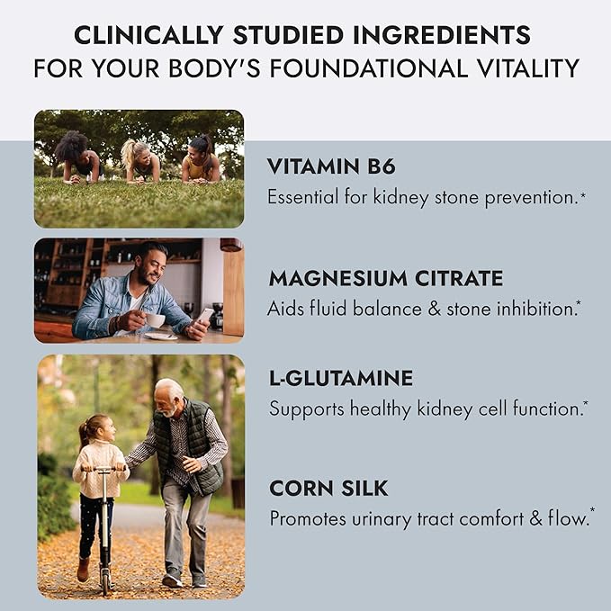 Kidney Cleanse Detox &amp Repair Formula with Vitamin B6 Magnesium &amp Cornsilk - Urinary Tract &amp Bladder Support - Herbal Supplements120 Capsules (1 Bottle 60 Servings)