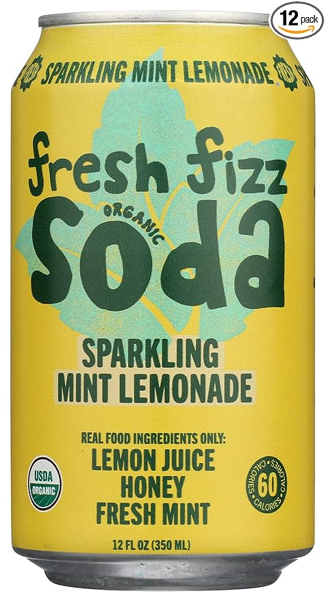 Fresh Fizz Soda Organic Sparkling Mint Lemonade 12 fl oz (Pack of 12)