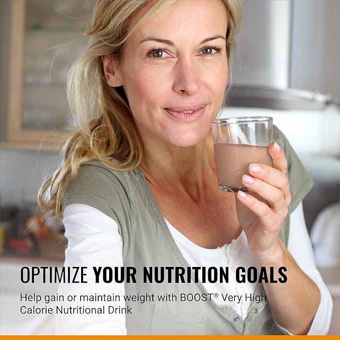 BOOST Very High Calorie Nutritional Drink – Helps Weight Gain &amp Maintenance -530 Calories -26 Vitamins &amp Minerals - 22 g Protein - Variety Pack - Vanilla Chocolate &amp Strawberry - 8 fl oz