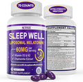 NEVISS 1Pack 60mg Melatonin Liposomal for Adults High Dose Deep Rest &amp Brain Cognition Extra Strength with Vitamin D3 K2 Chamomile for Sound Zzz Cycle Power Antioxidant 75 Softgels
