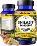 Lunakai USA Made Pure Shilajit Capsules with Ashwagandha Rhodiola &amp Cordyceps - Extra Strength Shilajit Extract for Men &amp Women 60ct