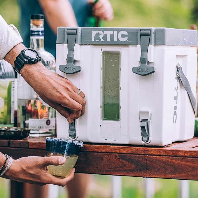 RTIC Halftime Water Cooler Portable Carrier Container Drink Beverage Dispenser Stackable with 2 Taps Bottleless BPA-Free for Sports Camping BBQ Parties Picnic &amp More Dark Grey &amp Coo