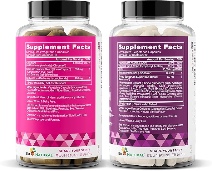 Eu Natural Metabolism for Her and Move &amp Glow Collagen Bundle - Support for Metabolism and Skin &amp Joint Health