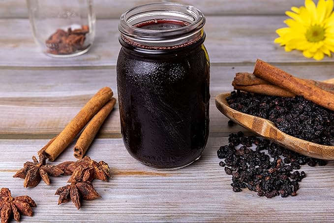 Elderberries – 1lb (Real Wild Harvest) | 100% USDA Certified Organic | Bulk Black Dried Elderberry | for Making Elder Syrup Gummies Tea - Raw Vegan Sambucus Nigra
