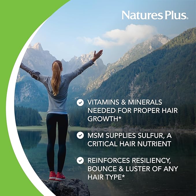 NaturesPlus Women’s Ultra Hair Plus - 60 Sustained Release Tablets - Nutritional Support for Healthy Hair Structure - Gluten Free - 30 Servings