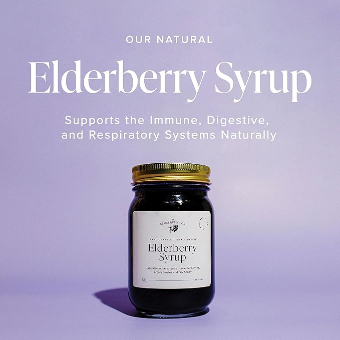 The Elderberry Co. Elderberry Syrup with Aronia Berries Natural Immune Support for Kids and Adults (16 oz.)