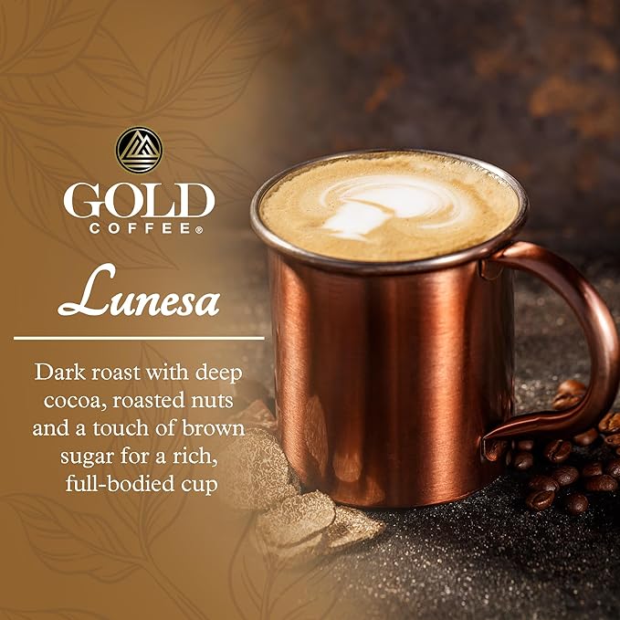 Gold Coffee Co. Lunesa Premium Blend | Dark Roast Whole Bean| 100% Arabica Coffee | 2 lbs.