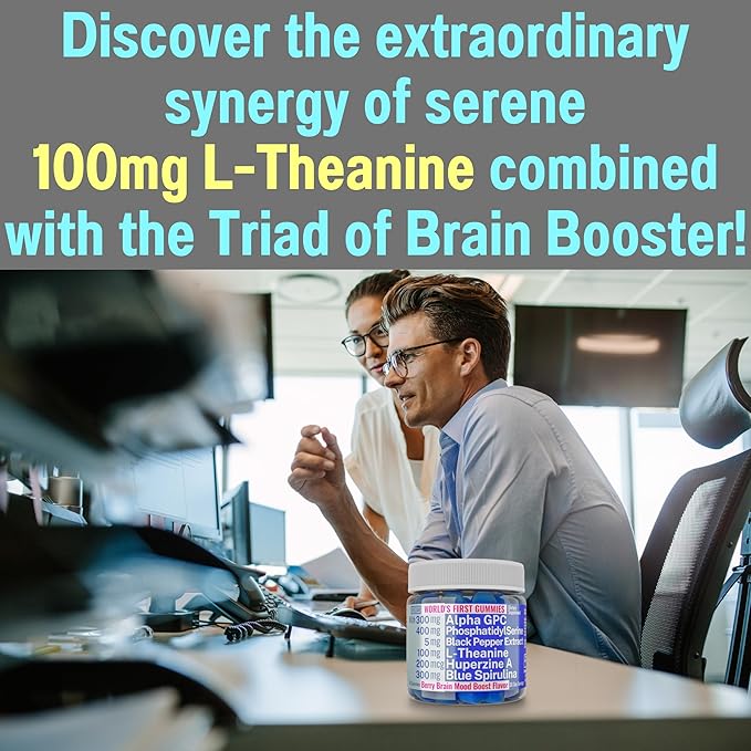 Alpha GPC Huperzine A PhosphatidylSerine L-Theanine Blue Spirulina Bioperine Gummies Alpha-GPC Huperzine-A Phosphatidyl Serine L Theanine Supplement Powder Capsules Tablets Liquid Supplements Alt