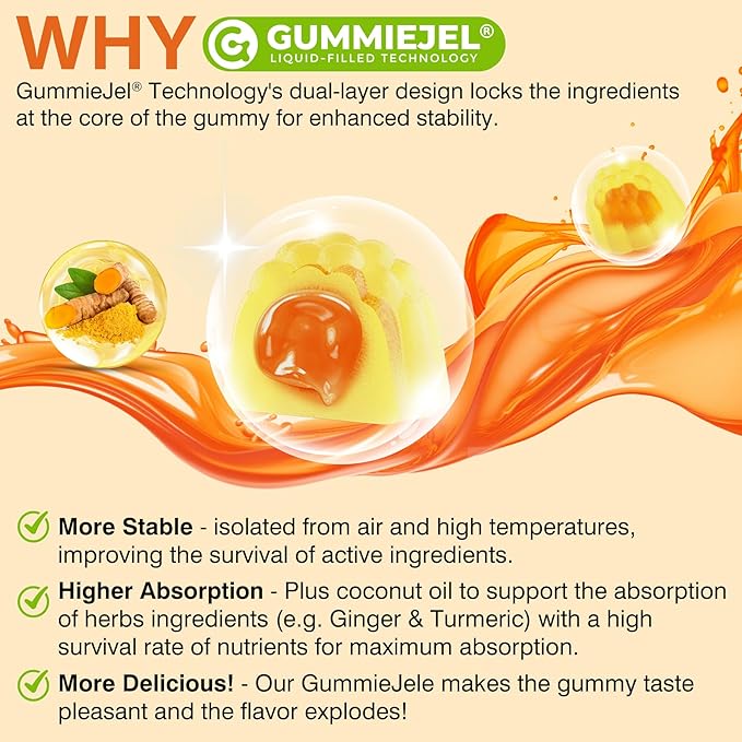Ginger Chews Gummies for Nausea &amp Digestive Support Stomach Relief Sugar Free with TurmericOdorless Garlic Quercetin Vitamin D3Digestive Supplements for Occasional Bloating &amp Gas 2Pack